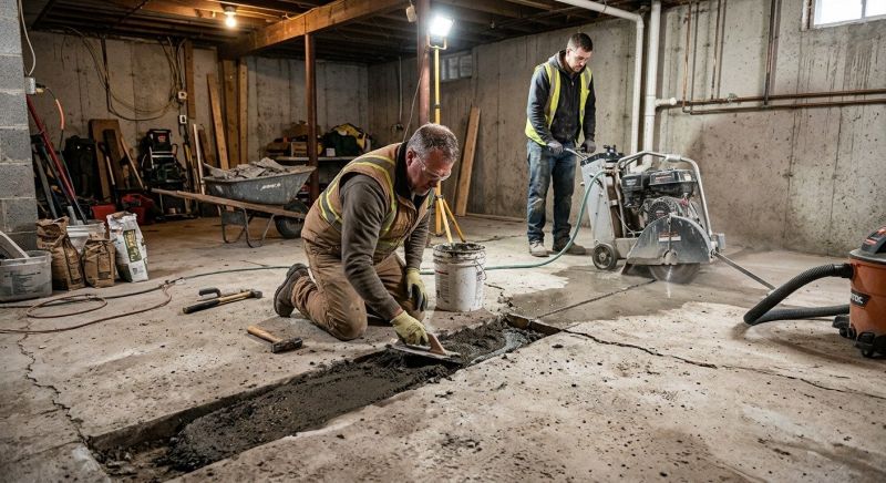 Cracked Basement Floor Repair in Eustis, FL